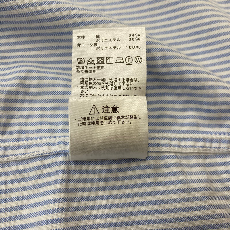 【中古品】【メンズ】 THE NORTH FACE ザ・ノースフェイス S/S STRIPE OX B.D.BIG SHIRT NT3111N ストライプ オックスフォード ボタンダウン ビッグ シャツ 半袖トップス 144-260622-ss-02-tei サイズ：S カラー：ブルー 万代Net店