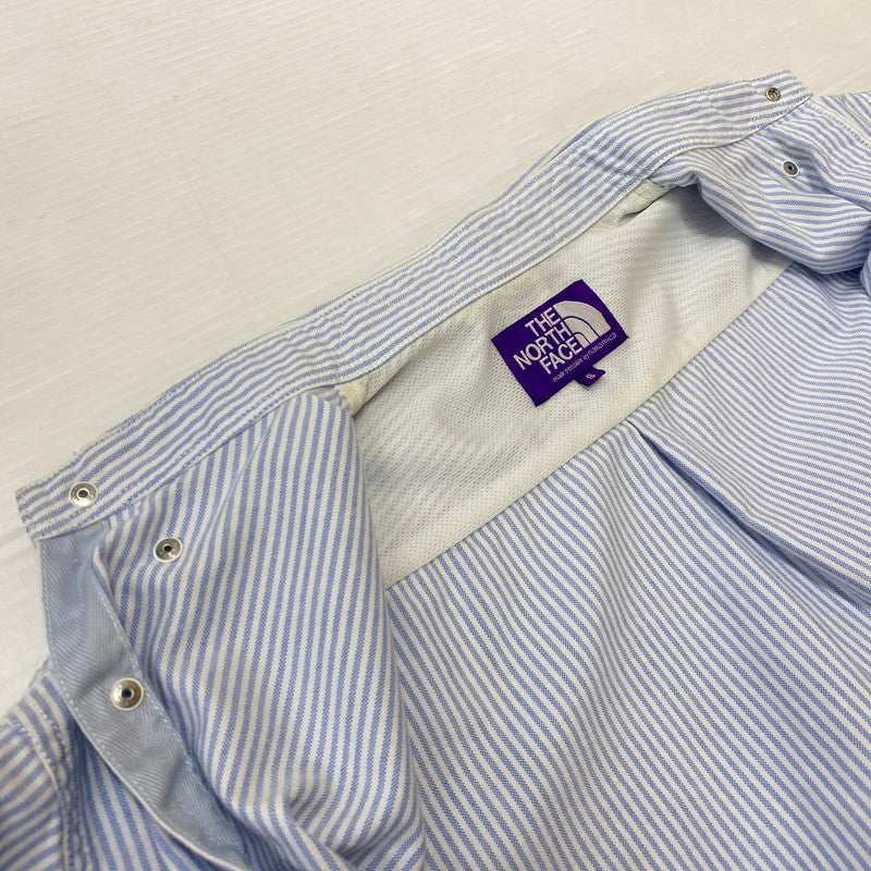 【中古品】【メンズ】 THE NORTH FACE ザ・ノースフェイス S/S STRIPE OX B.D.BIG SHIRT NT3111N ストライプ オックスフォード ボタンダウン ビッグ シャツ 半袖トップス 144-260622-ss-02-tei サイズ：S カラー：ブルー 万代Net店