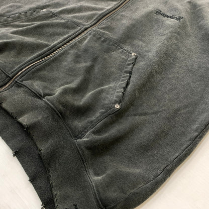 【中古品】【メンズ】 SUPPLIER サプライヤー ZIP UP HOODIE ジップアップフーディ トップス フルジップパーカー ダメージ加工 142-260619-ko-01-tei サイズ：M カラー：グレー 万代Net店