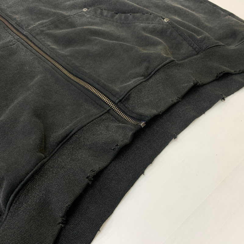 【中古品】【メンズ】 SUPPLIER サプライヤー ZIP UP HOODIE ジップアップフーディ トップス フルジップパーカー ダメージ加工 142-260619-ko-01-tei サイズ：M カラー：グレー 万代Net店