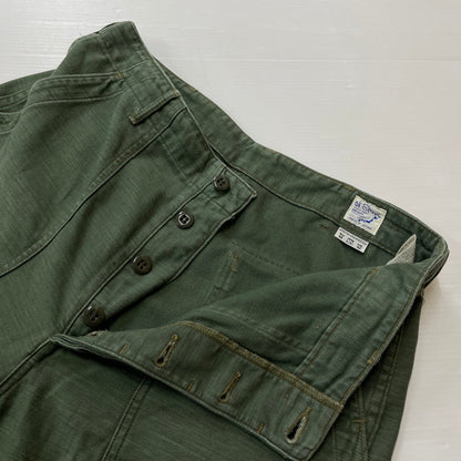 【中古品】【メンズ】 ORSLOW オアスロウ US ARMY FATIGUE PANTS アメリカ軍 ファティーグ パンツ ボトムス ベイカーパンツ 151-260623-yo-12-tei サイズ：L カラー：グリーン 万代Net店