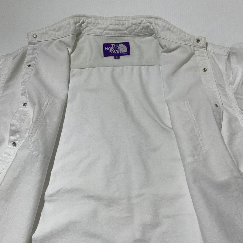 【現状渡し品】【メンズ】 THE NORTH FACE ザ ノース フェイス NT3208N PURPLE LABEL COTTPN POLESTER OX H S SHIRT パープル ラベル コットン ポレスター オックス ハーフ スリーブ シャツ 半袖 トップス 144-260804-sa-14-tei サイズ：S カラー：ホワイト 万代Net店