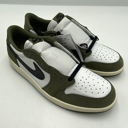 【中古美品】【メンズ】 NIKE ナイキ AIR JORDAN 1 LOW OG MEDIUM OLIVE SUMMIT WHITE エアジョーダン1 ロー OG ミディアムオリーブ サミットホワイト HQ6998-200 160-260810-nm-62-tei サイズ：29.5cm 万代Net店