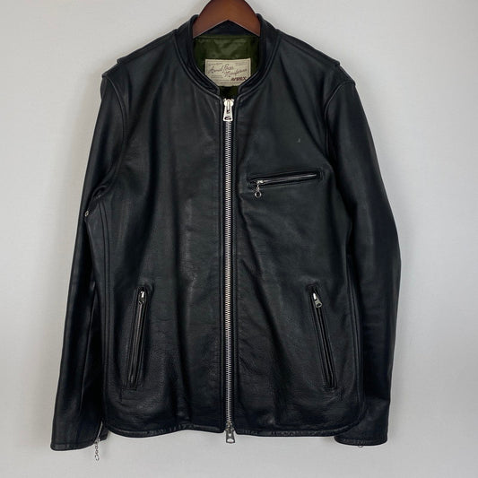 【中古品】【メンズ】 AVIREX アヴィレックス OILYCOW SINGLE RIDERS 6161068 オイリーカウ シンルグルライダース アウター レザージャケット 145-260622-ss-07-tei サイズ：XL カラー：ブラック 万代Net店