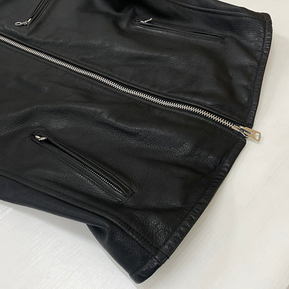 【中古品】【メンズ】 AVIREX アヴィレックス OILYCOW SINGLE RIDERS 6161068 オイリーカウ シンルグルライダース アウター レザージャケット 145-260622-ss-07-tei サイズ：XL カラー：ブラック 万代Net店