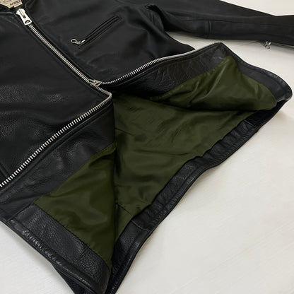【中古品】【メンズ】 AVIREX アヴィレックス OILYCOW SINGLE RIDERS 6161068 オイリーカウ シンルグルライダース アウター レザージャケット 145-260622-ss-07-tei サイズ：XL カラー：ブラック 万代Net店