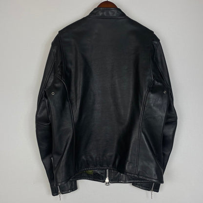 【中古品】【メンズ】 AVIREX アヴィレックス OILYCOW SINGLE RIDERS 6161068 オイリーカウ シンルグルライダース アウター レザージャケット 145-260622-ss-07-tei サイズ：XL カラー：ブラック 万代Net店