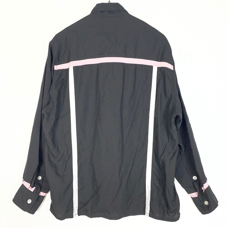 【中古品】【メンズ】 WACKO MARIA ワコマリア 24AW L/S SWITCHING SHIRT TYPE3 ロングスリーブ スイッチング シャツ タイプ3 長袖トップス 140-260622-ss-03-tei サイズ：M カラー：ブラック 万代Net店