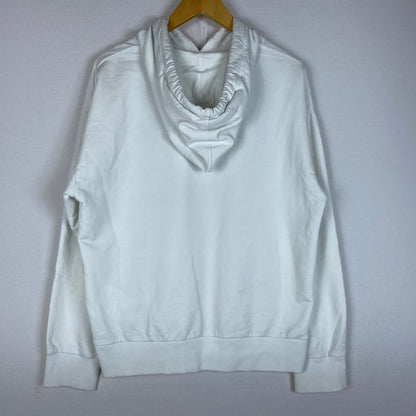 【中古品】【メンズ】 MONCLER モンクレール LOGO PATCH HOODIE I20938G00026 89A1K ロゴパッチ フーディー トップス プルオーバーパーカー 141-260622-ss-04-tei サイズ：S/※後ろ汚れあり カラー：ホワイト 万代Net店