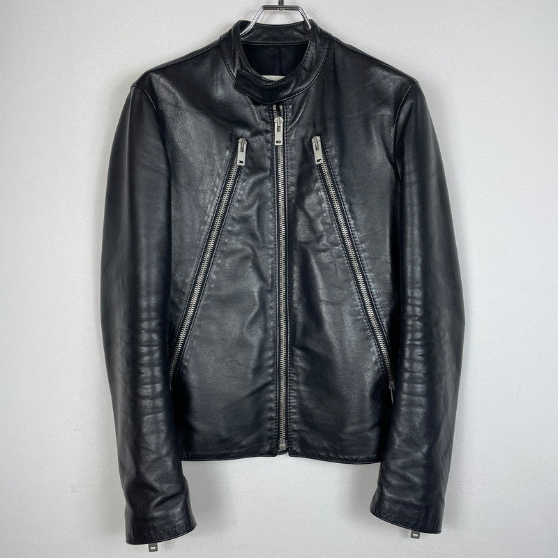 【中古品】【メンズ】 MAISON MARIGIELA メゾン マルジェラ S50SM0257 SX9007 LEATHER DOUBLE レザーライダース ジャケット アウター 牛革 八の字 141-620618-sa-02-tei サイズ：44 カラー：ブラック 万代Net店