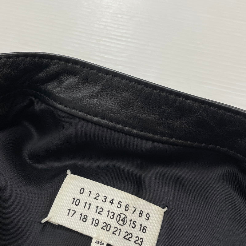 【中古品】【メンズ】 MAISON MARIGIELA メゾン マルジェラ S50SM0257 SX9007 LEATHER DOUBLE レザーライダース ジャケット アウター 牛革 八の字 141-620618-sa-02-tei サイズ：44 カラー：ブラック 万代Net店