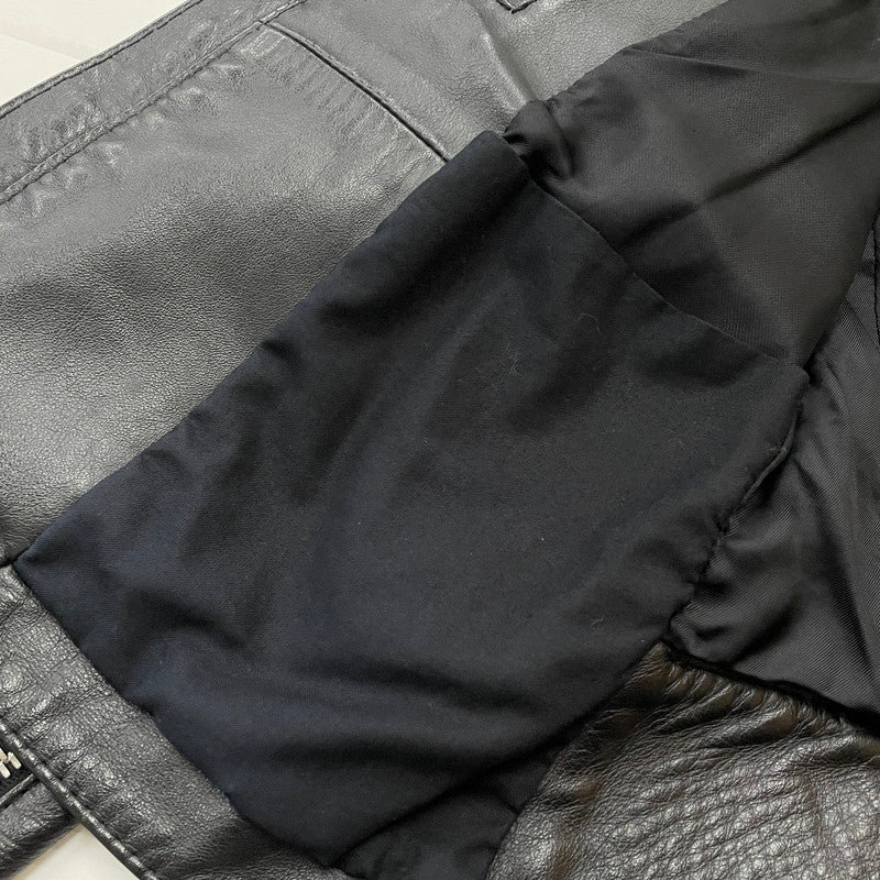 【中古品】【メンズ】 MAISON MARIGIELA メゾン マルジェラ S50SM0257 SX9007 LEATHER DOUBLE レザーライダース ジャケット アウター 牛革 八の字 141-620618-sa-02-tei サイズ：44 カラー：ブラック 万代Net店