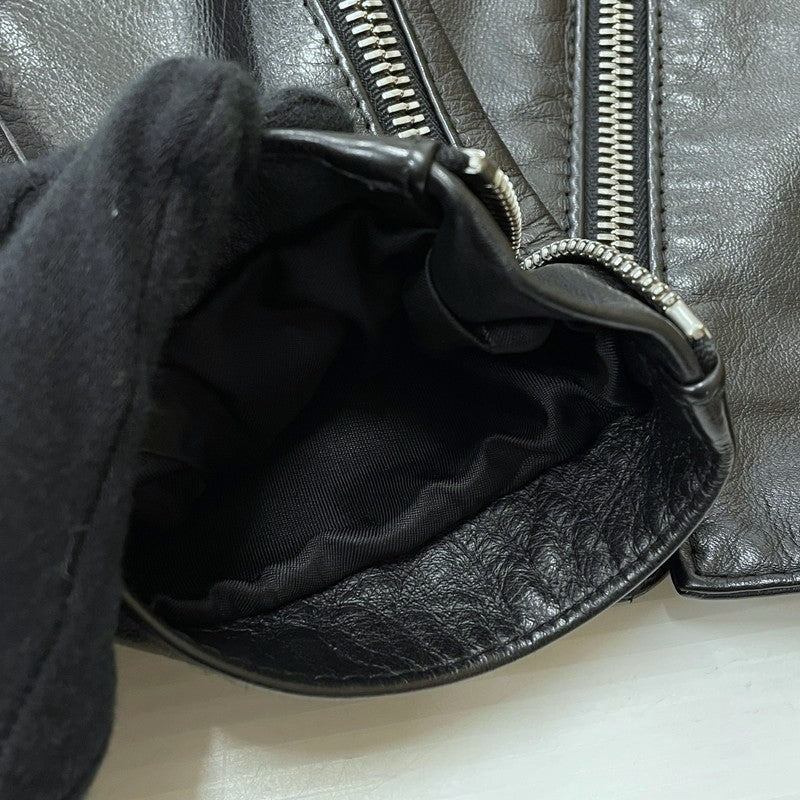 【中古品】【メンズ】 MAISON MARIGIELA メゾン マルジェラ S50SM0257 SX9007 LEATHER DOUBLE レザーライダース ジャケット アウター 牛革 八の字 141-620618-sa-02-tei サイズ：44 カラー：ブラック 万代Net店