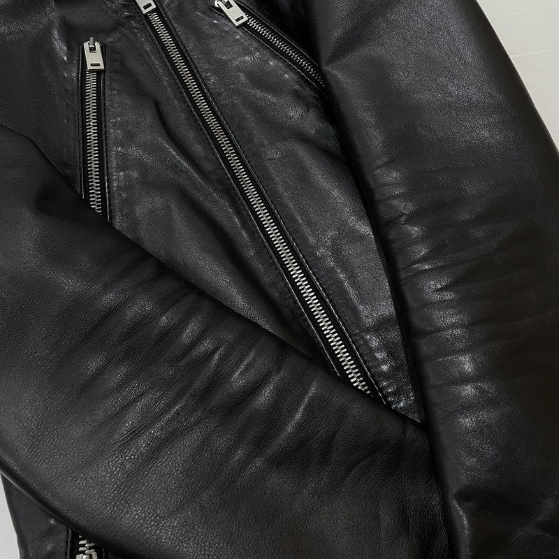 【中古品】【メンズ】 MAISON MARIGIELA メゾン マルジェラ S50SM0257 SX9007 LEATHER DOUBLE レザーライダース ジャケット アウター 牛革 八の字 141-620618-sa-02-tei サイズ：44 カラー：ブラック 万代Net店