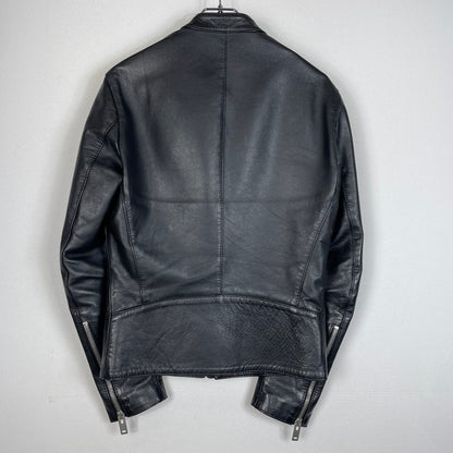 【中古品】【メンズ】 MAISON MARIGIELA メゾン マルジェラ S50SM0257 SX9007 LEATHER DOUBLE レザーライダース ジャケット アウター 牛革 八の字 141-620618-sa-02-tei サイズ：44 カラー：ブラック 万代Net店