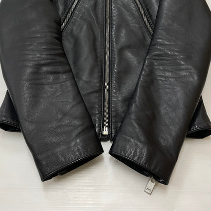 【中古品】【メンズ】 MAISON MARIGIELA メゾン マルジェラ S50SM0257 SX9007 LEATHER DOUBLE レザーライダース ジャケット アウター 牛革 八の字 141-620618-sa-02-tei サイズ：44 カラー：ブラック 万代Net店