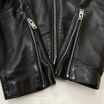 【中古品】【メンズ】 MAISON MARIGIELA メゾン マルジェラ S50SM0257 SX9007 LEATHER DOUBLE レザーライダース ジャケット アウター 牛革 八の字 141-620618-sa-02-tei サイズ：44 カラー：ブラック 万代Net店