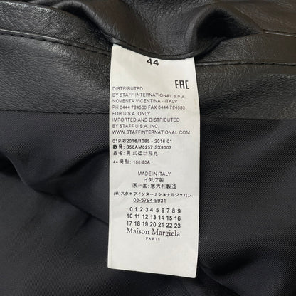 【中古品】【メンズ】 MAISON MARIGIELA メゾン マルジェラ S50SM0257 SX9007 LEATHER DOUBLE レザーライダース ジャケット アウター 牛革 八の字 141-620618-sa-02-tei サイズ：44 カラー：ブラック 万代Net店