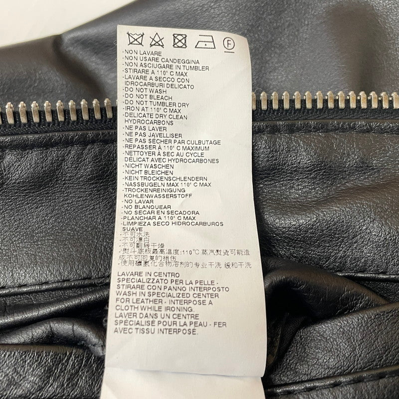 【中古品】【メンズ】 MAISON MARIGIELA メゾン マルジェラ S50SM0257 SX9007 LEATHER DOUBLE レザーライダース ジャケット アウター 牛革 八の字 141-620618-sa-02-tei サイズ：44 カラー：ブラック 万代Net店