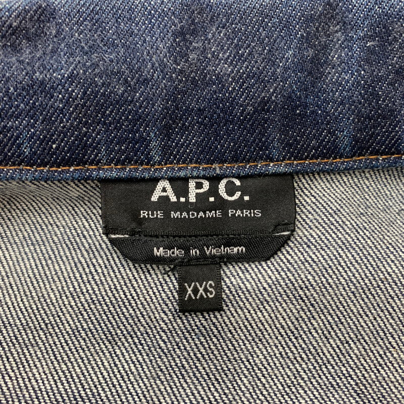 【中古品】【メンズ】 A.P.C. アーペーセー 2ND TYPE DENIM JACKET セカンド タイプ デニムジャケット ライトアウター Gジャン 141-260619-ko-03-tei サイズ：XXS カラー：インディゴ 万代Net店