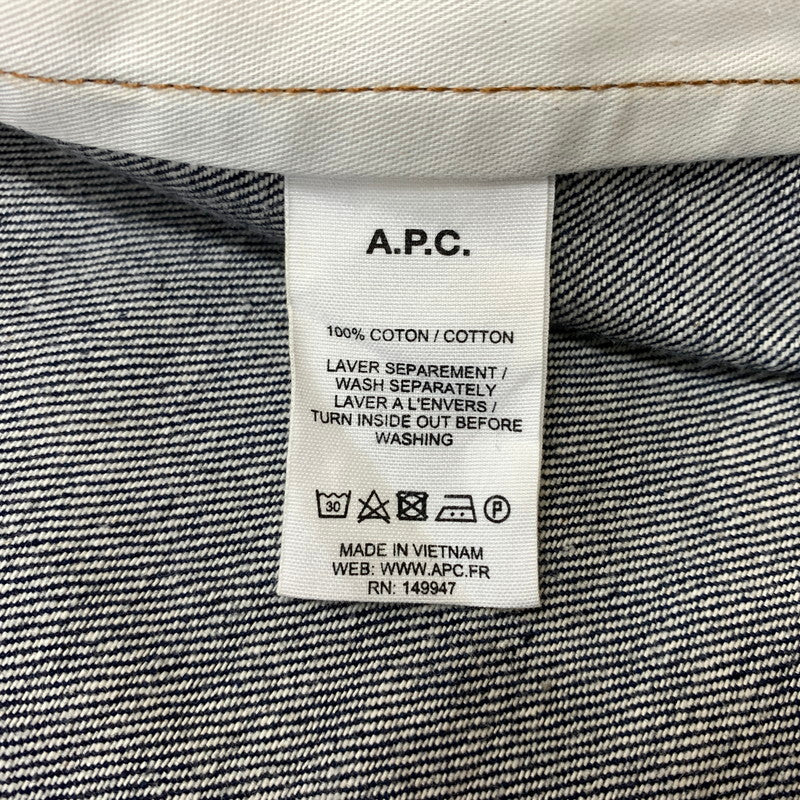 【中古品】【メンズ】 A.P.C. アーペーセー 2ND TYPE DENIM JACKET セカンド タイプ デニムジャケット ライトアウター Gジャン 141-260619-ko-03-tei サイズ：XXS カラー：インディゴ 万代Net店
