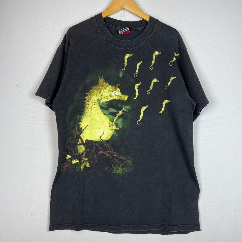 【中古品】【メンズ】 GIANT ジャイアント 90's NIRVANA SEAHORSE TEE 90年代 ニルヴァーナ シーホース Tシャツ 半袖 トップス 145-620618-sa-01-tei サイズ：L カラー：ブラック 万代Net店