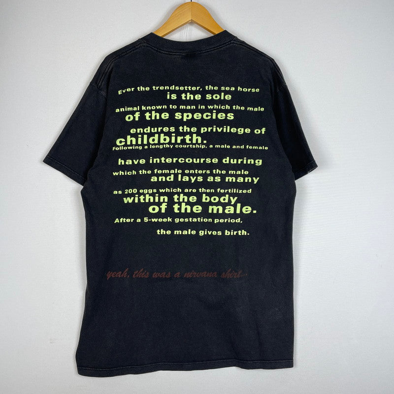 【中古品】【メンズ】 GIANT ジャイアント 90's NIRVANA SEAHORSE TEE 90年代 ニルヴァーナ シーホース Tシャツ 半袖 トップス 145-620618-sa-01-tei サイズ：L カラー：ブラック 万代Net店