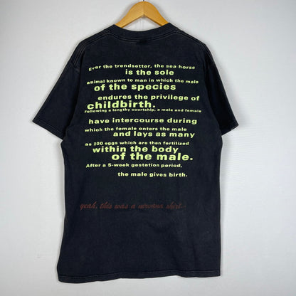 【中古品】【メンズ】 GIANT ジャイアント 90's NIRVANA SEAHORSE TEE 90年代 ニルヴァーナ シーホース Tシャツ 半袖 トップス 145-620618-sa-01-tei サイズ：L カラー：ブラック 万代Net店