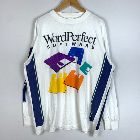 【現状渡し品】【メンズ】 ONEITA オニータ WORDPERFECT L/S TEE ワンダーパーフェクト ロングスリーブ Tシャツ 長袖 トップス 145-260619-ko-13-tei サイズ：XL カラー：ホワイト 万代Net店