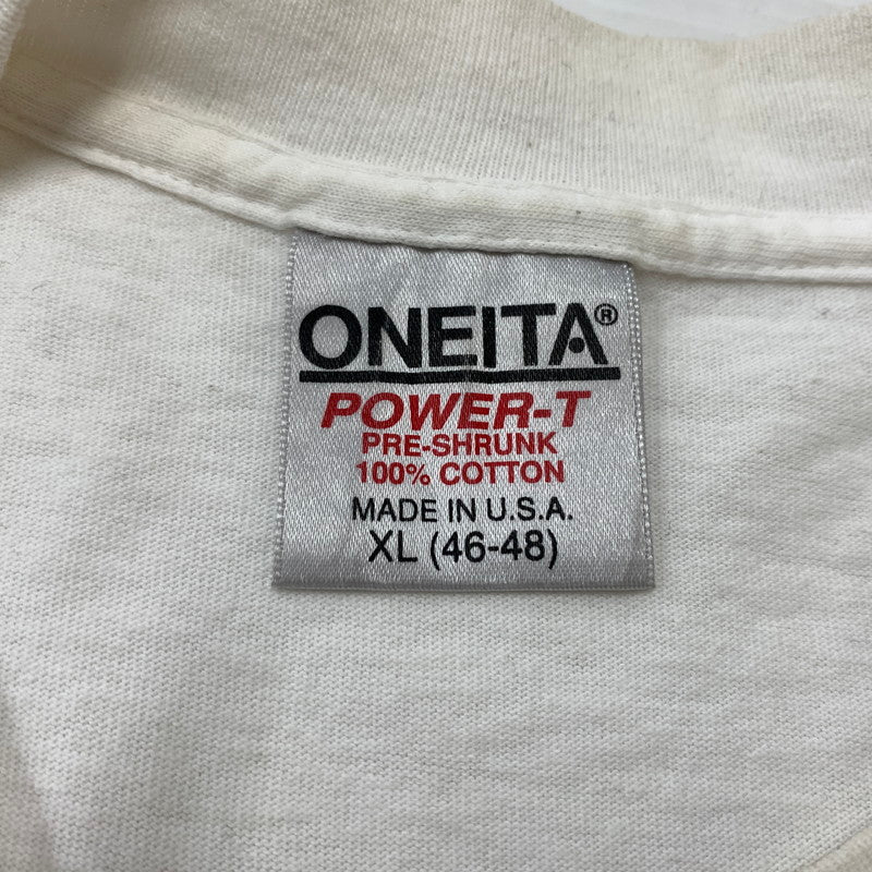 【現状渡し品】【メンズ】 ONEITA オニータ WORDPERFECT L/S TEE ワンダーパーフェクト ロングスリーブ Tシャツ 長袖 トップス 145-260619-ko-13-tei サイズ：XL カラー：ホワイト 万代Net店