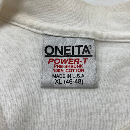 【現状渡し品】【メンズ】 ONEITA オニータ WORDPERFECT L/S TEE ワンダーパーフェクト ロングスリーブ Tシャツ 長袖 トップス 145-260619-ko-13-tei サイズ：XL カラー：ホワイト 万代Net店