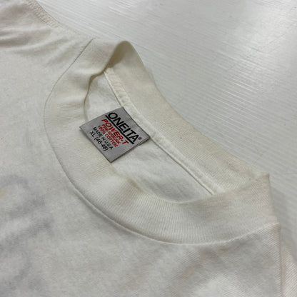 【現状渡し品】【メンズ】 ONEITA オニータ WORDPERFECT L/S TEE ワンダーパーフェクト ロングスリーブ Tシャツ 長袖 トップス 145-260619-ko-13-tei サイズ：XL カラー：ホワイト 万代Net店