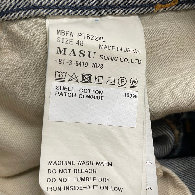 【中古品】【メンズ】 MASU エムユーセスユー FEATHER BAGGY JEANS MBFW-PTB224L ファザー バギー ジーンズ ボトムス ジーンズ 151-620618-sa-11-tei サイズ：48 カラー：インディゴ 万代Net店