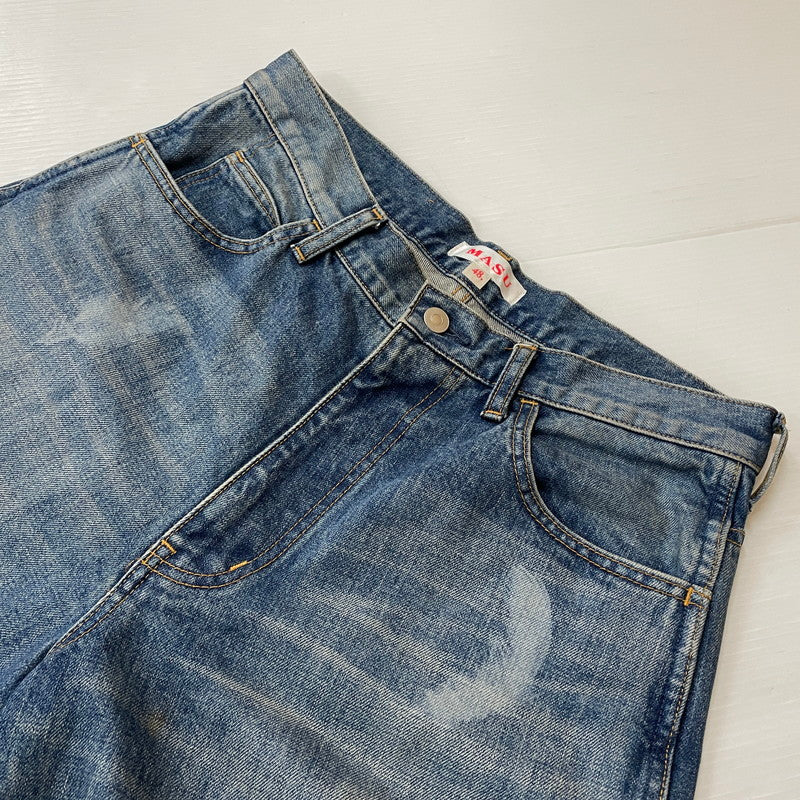 【中古品】【メンズ】 MASU エムユーセスユー FEATHER BAGGY JEANS MBFW-PTB224L ファザー バギー ジーンズ ボトムス ジーンズ 151-620618-sa-11-tei サイズ：48 カラー：インディゴ 万代Net店