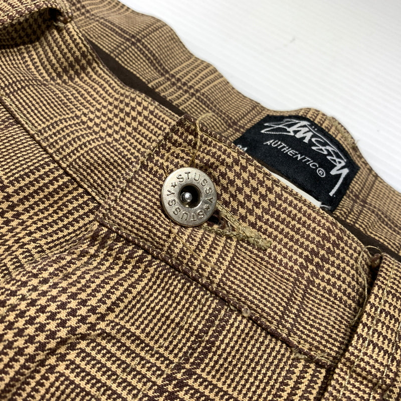 【現状渡し品】【メンズ】 STUSSY ステューシー COTTON PANT コットンパンツ ボトムス ワイドパンツ 153-260716-ko-15-tei サイズ：34 カラー：チェック 万代Net店