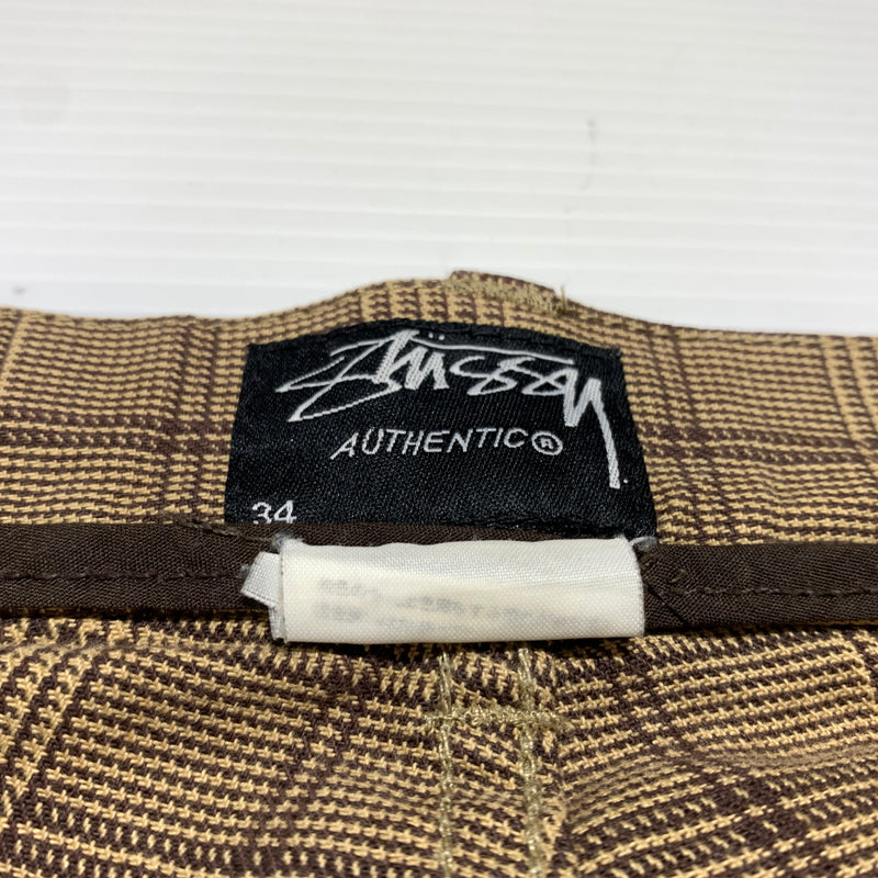 【現状渡し品】【メンズ】 STUSSY ステューシー COTTON PANT コットンパンツ ボトムス ワイドパンツ 153-260716-ko-15-tei サイズ：34 カラー：チェック 万代Net店