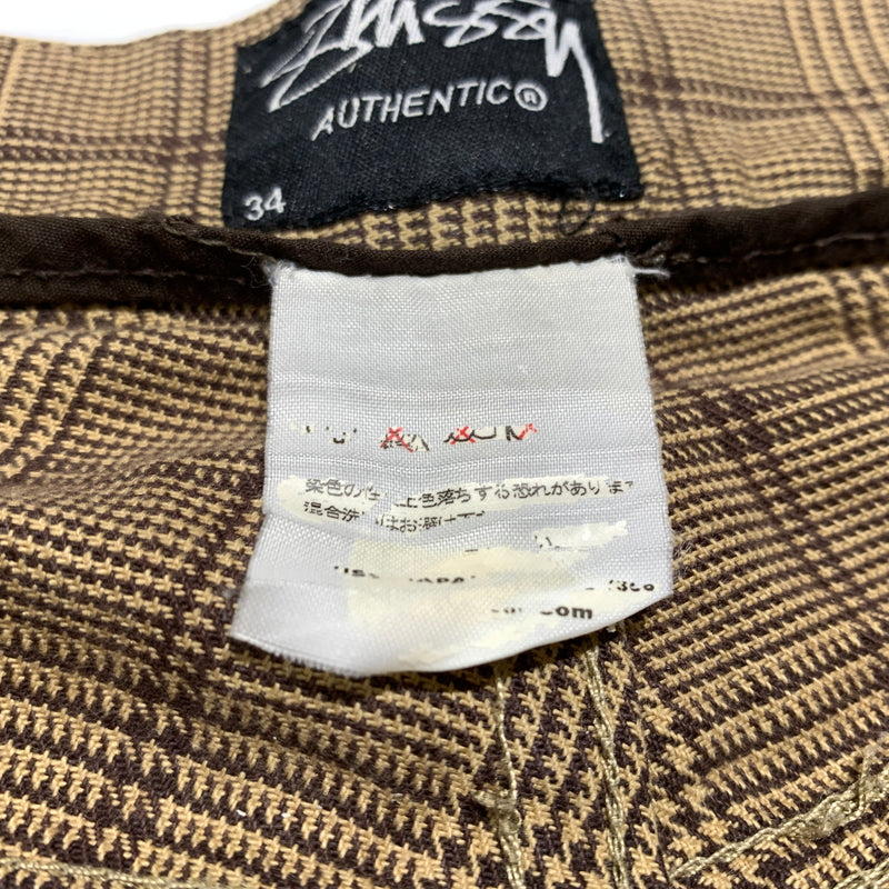 【現状渡し品】【メンズ】 STUSSY ステューシー COTTON PANT コットンパンツ ボトムス ワイドパンツ 153-260716-ko-15-tei サイズ：34 カラー：チェック 万代Net店