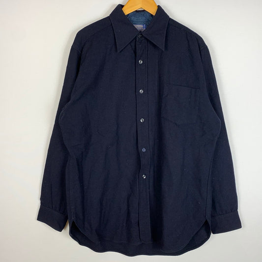 【現状渡し品】【メンズ】 PENDLETON ペンドルトン 70's WOOL L/S SHIRT VINTAGE 70年代 ウール ロングスリーブ シャツ 長袖 トップス ボタンダウン ヴィンテージ 145-260619-ko-06-tei サイズ：L カラー：ネイビー 万代Net店