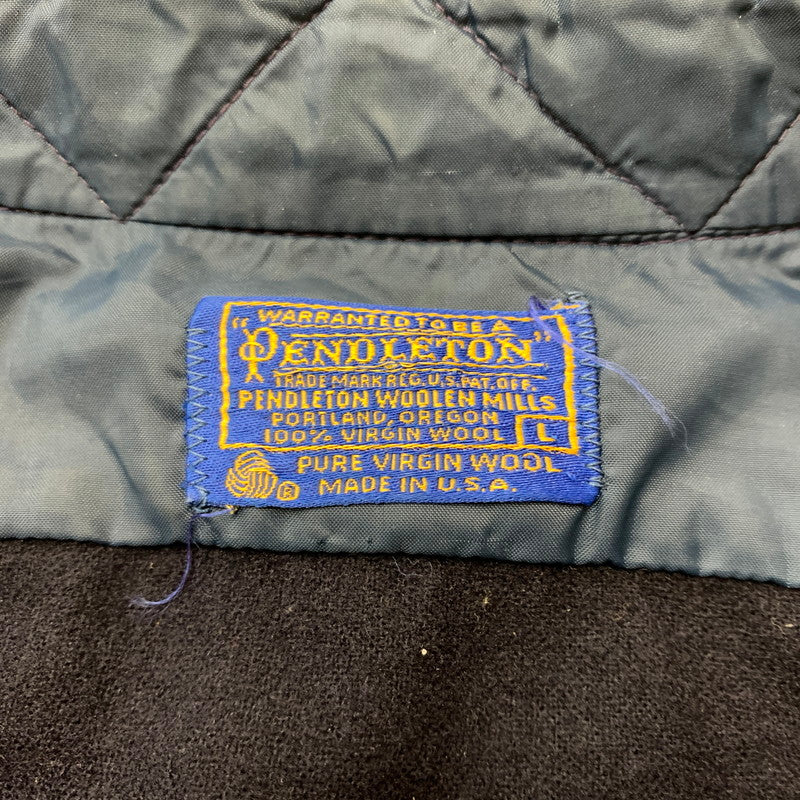 【現状渡し品】【メンズ】 PENDLETON ペンドルトン 70's WOOL L/S SHIRT VINTAGE 70年代 ウール ロングスリーブ シャツ 長袖 トップス ボタンダウン ヴィンテージ 145-260619-ko-06-tei サイズ：L カラー：ネイビー 万代Net店