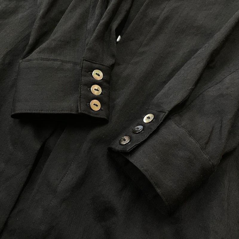 【中古品】【メンズ】 KUJAKU BY TAKUMA NISHIZAKA クジャク バイ タクマ ニシザカ LONG SHIRT ロングシャツ 長袖 トップス 140-260830-sa-06-tei サイズ：1 カラー：ブラック 万代Net店