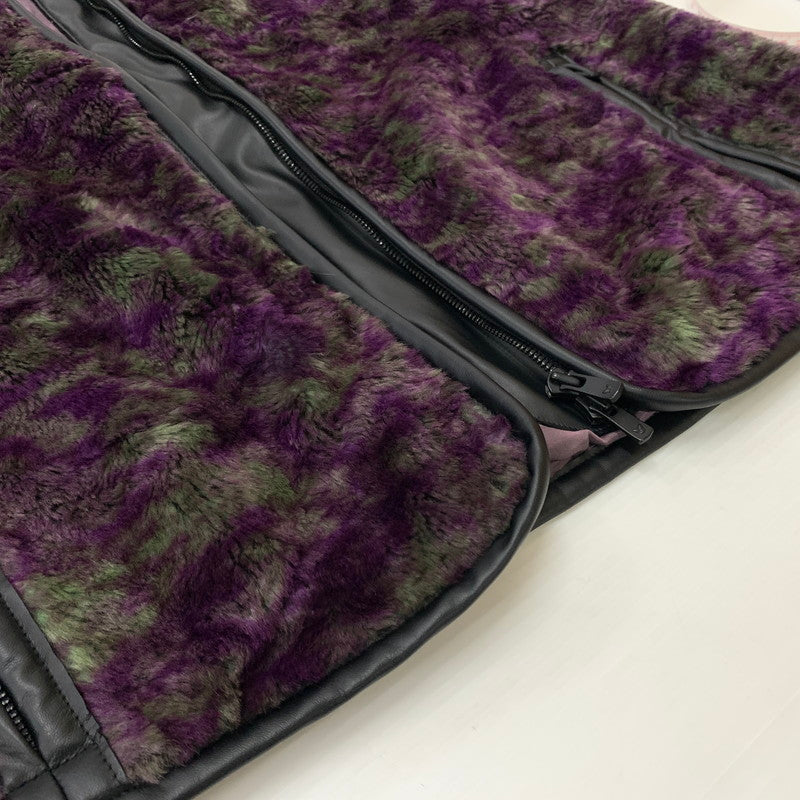 【中古品】【メンズ】 Needles ニードルス UNEVEN PRINTED FUR JACKET LQ101 アニヴェン プリント ファージャケット アウター 140-260619-ko-08-tei サイズ：XS カラー：パープル 万代Net店