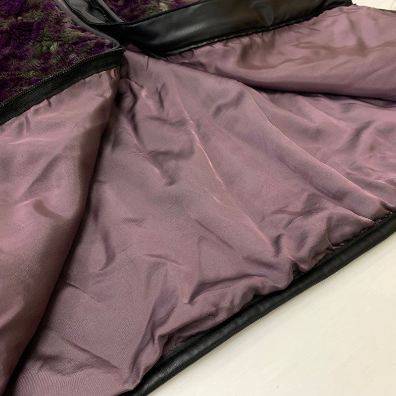 【中古品】【メンズ】 Needles ニードルス UNEVEN PRINTED FUR JACKET LQ101 アニヴェン プリント ファージャケット アウター 140-260619-ko-08-tei サイズ：XS カラー：パープル 万代Net店