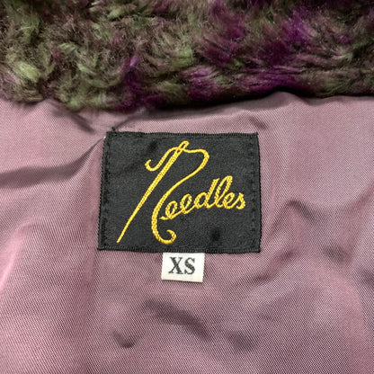 【中古品】【メンズ】 Needles ニードルス UNEVEN PRINTED FUR JACKET LQ101 アニヴェン プリント ファージャケット アウター 140-260619-ko-08-tei サイズ：XS カラー：パープル 万代Net店