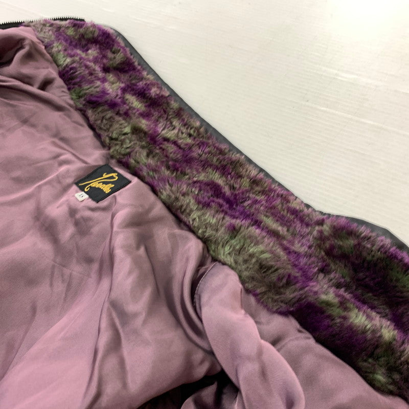 【中古品】【メンズ】 Needles ニードルス UNEVEN PRINTED FUR JACKET LQ101 アニヴェン プリント ファージャケット アウター 140-260619-ko-08-tei サイズ：XS カラー：パープル 万代Net店
