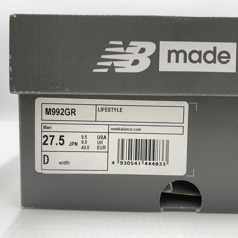 【中古品】【メンズ】 NEW BALANCE ニューバランス M992GR SNEAKERS GRAY スニーカー 靴 シューズ 162-260711-ko-01-tei サイズ：27.5cm カラー：グレー 万代Net店