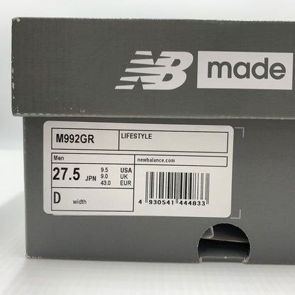 【中古品】【メンズ】 NEW BALANCE ニューバランス M992GR SNEAKERS GRAY スニーカー 靴 シューズ 162-260711-ko-01-tei サイズ：27.5cm カラー：グレー 万代Net店