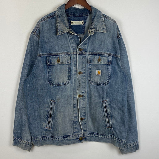 【中古品】【メンズ】 CARHARTT カーハート DENIM TRUCKER JACKET デニム トラッカー ジャケット アウター 145-260623-sa-06-tei サイズ：不明 カラー：インディゴ 万代Net店