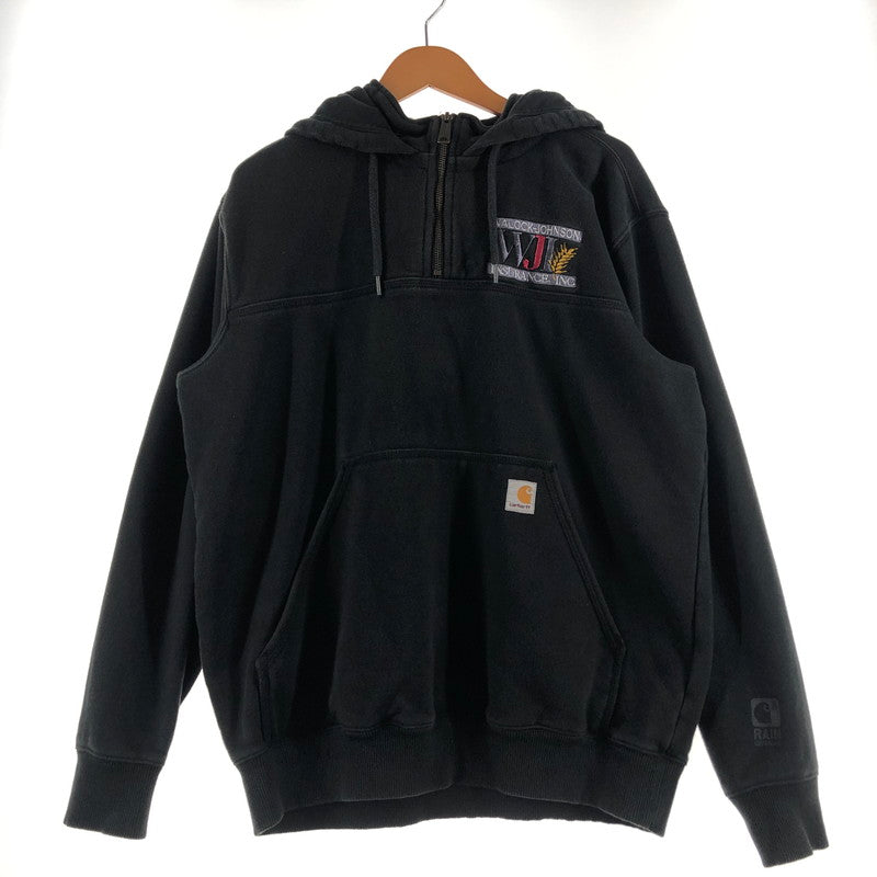 【中古品】【メンズ】 CARHARRT カーハート CORPORATE LOGO HALF ZIP PARKA 企業ロゴ ハーフジップ パーカー トップス 145-260622-sa-09-tei サイズ：M カラー：ブラック 万代Net店