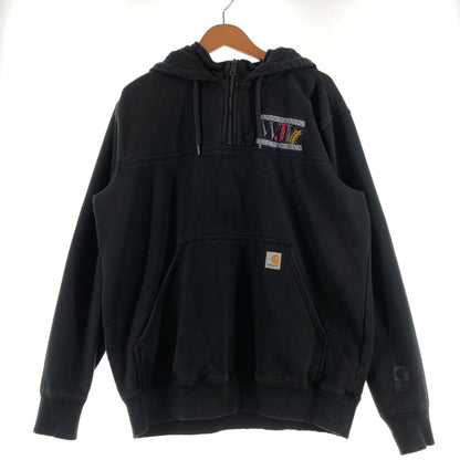 【中古品】【メンズ】 CARHARRT カーハート CORPORATE LOGO HALF ZIP PARKA 企業ロゴ ハーフジップ パーカー トップス 145-260622-sa-09-tei サイズ：M カラー：ブラック 万代Net店