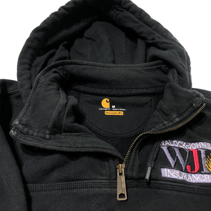 【中古品】【メンズ】 CARHARRT カーハート CORPORATE LOGO HALF ZIP PARKA 企業ロゴ ハーフジップ パーカー トップス 145-260622-sa-09-tei サイズ：M カラー：ブラック 万代Net店